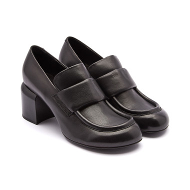 Mokasyny damskie na obcasie OFFICINE CREATIVE Ethel 011 Nero