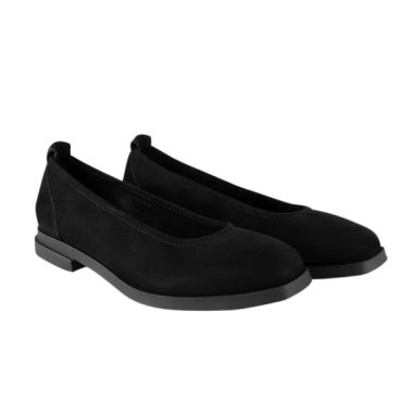 Baleriny damskie czółenka ARCHE Parigi Nubuck Black