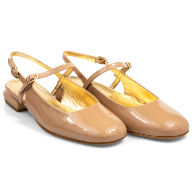 Czółenka z odkrytą piętą baleriny APIA Diana Ver. Beige