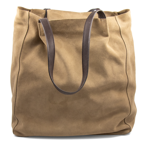 Torebka damska shopperka APIA Vanesa Camoscio Taupe/Coffee