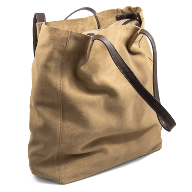 Torebka damska shopperka APIA Vanesa Camoscio Taupe/Coffee