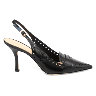 Czółenka damskie z odkrytą piętą APIA Artemide Nero